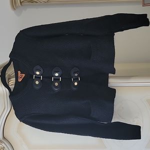 Tory Burch size L charcoal gray/ black sweater